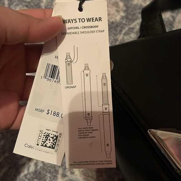 Calvin Klein Basalt Asymmetric Triple Compartment Convertible Satchel - Picture 6 of 15